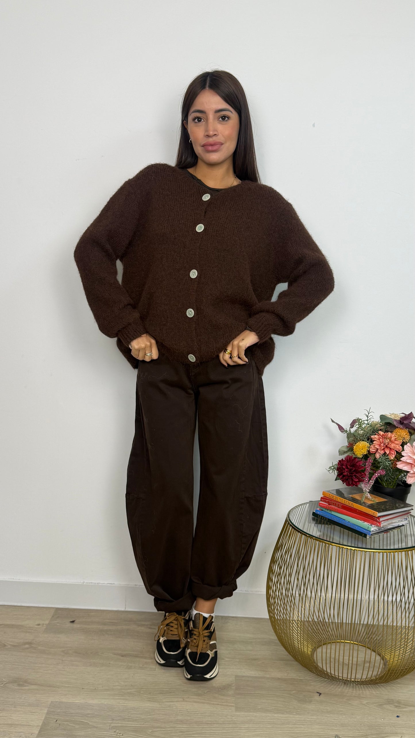 Maglione con Bottoni Frontali