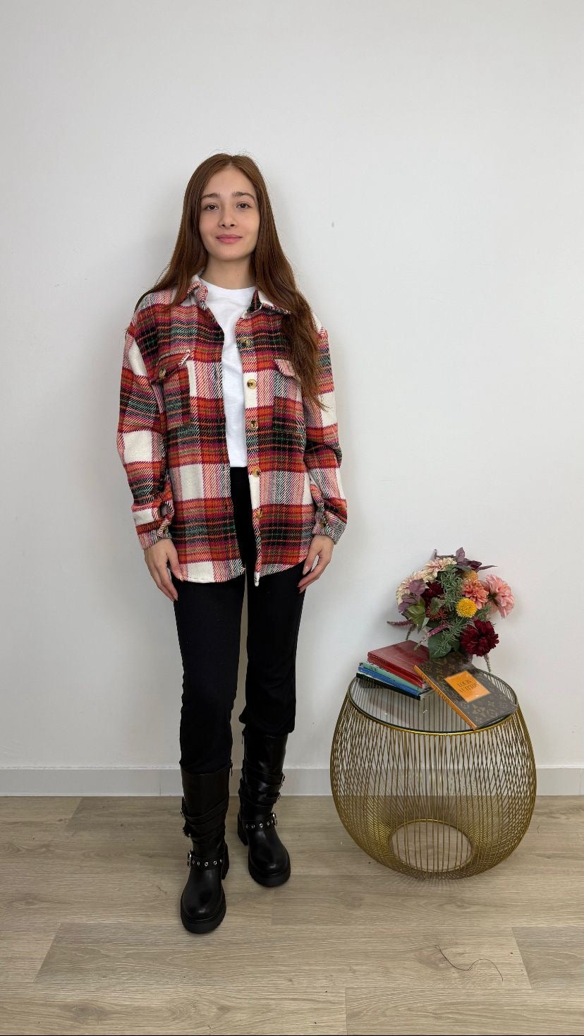 Camicia oversize in flanella a quadri