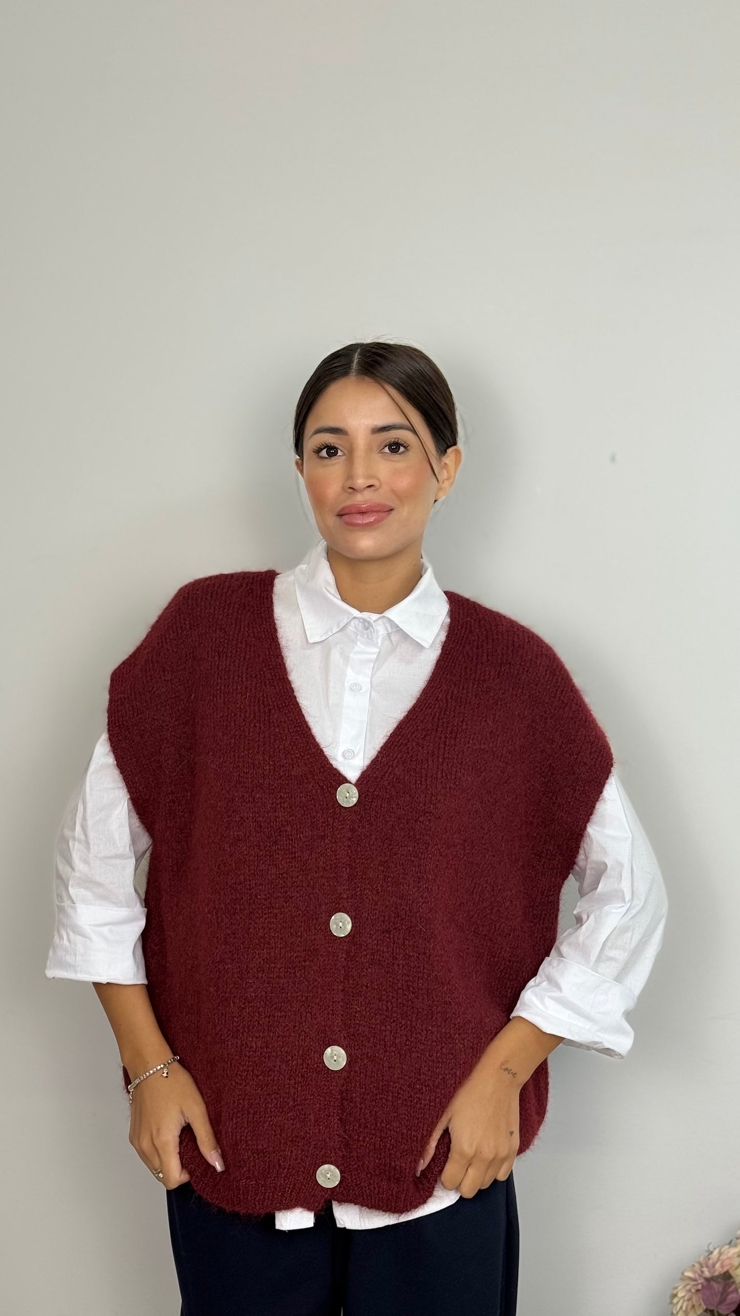 Gilet Con Bottoni Over