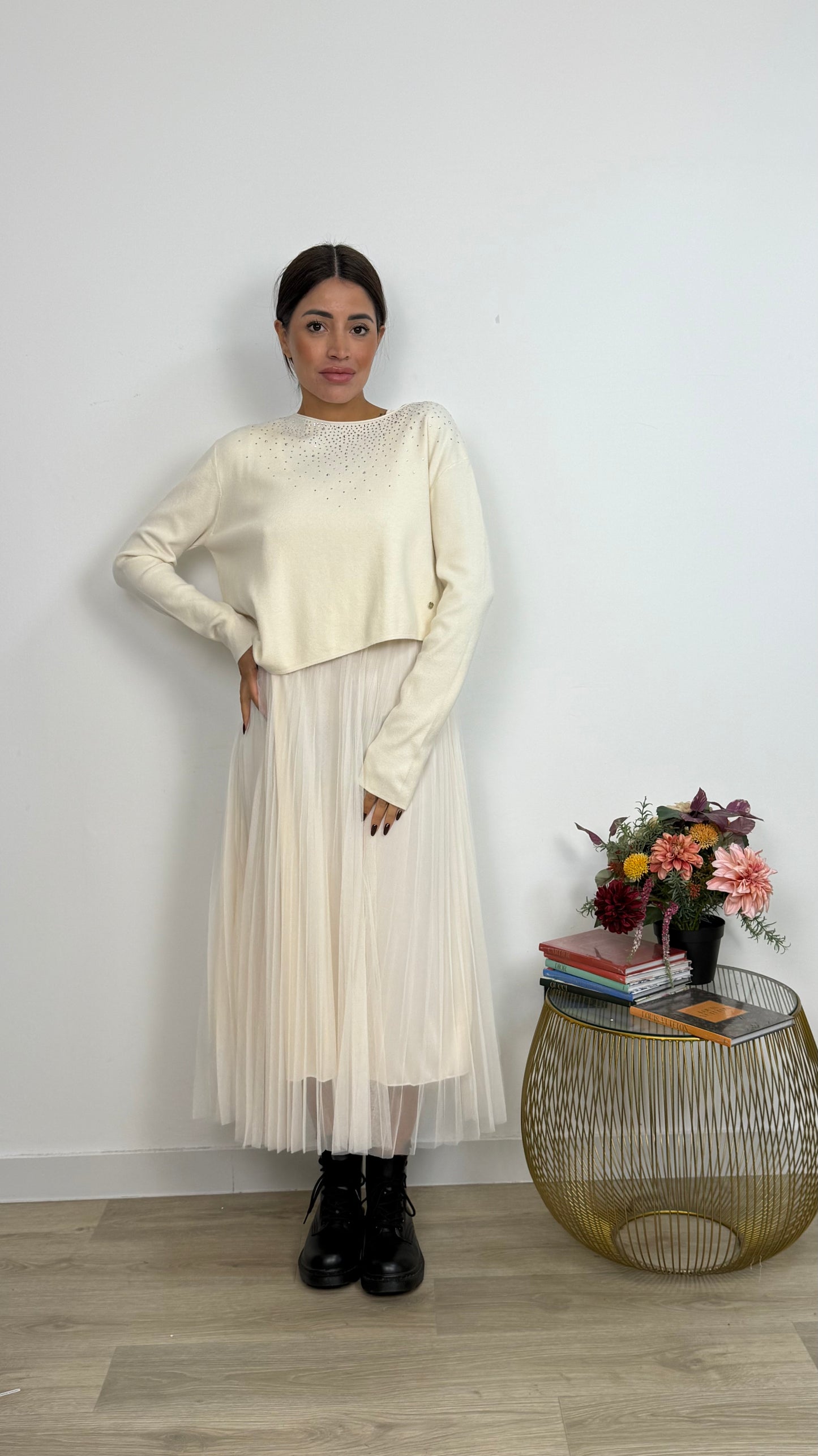 Abito Effetto due Pezzi con Gonna Tulle