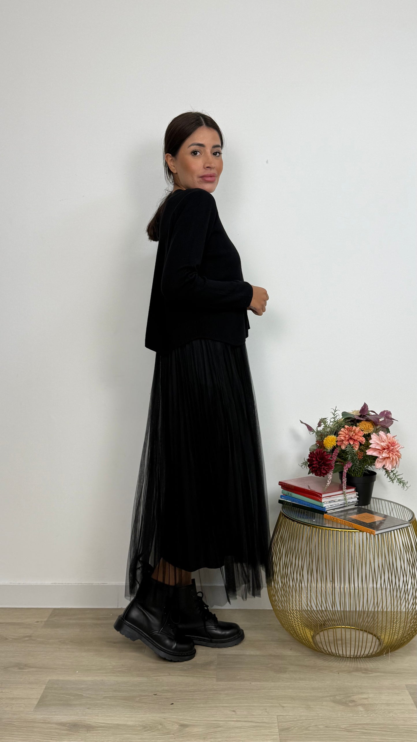 Abito Effetto due Pezzi con Gonna Tulle