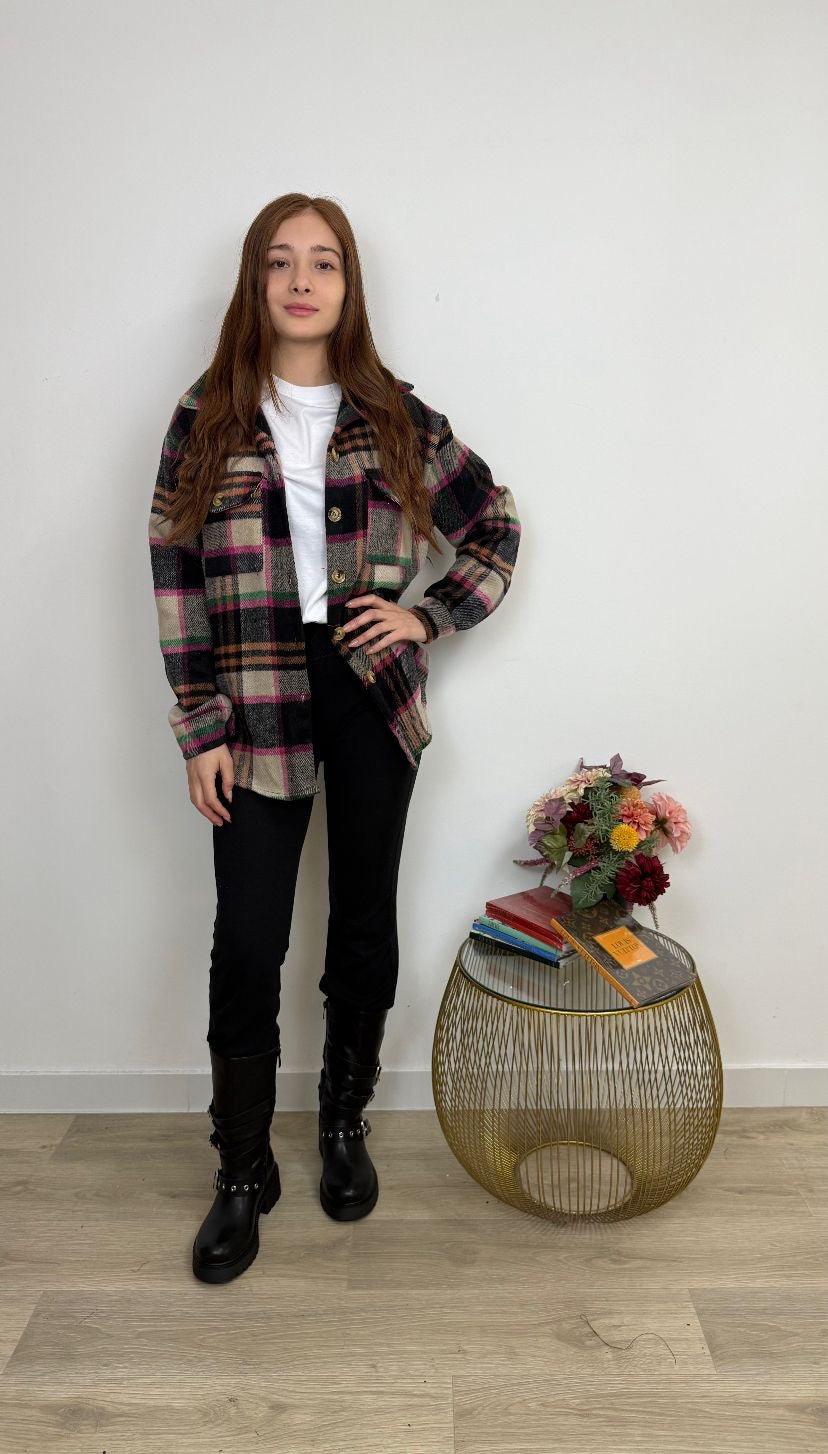 Camicia oversize in flanella a quadri