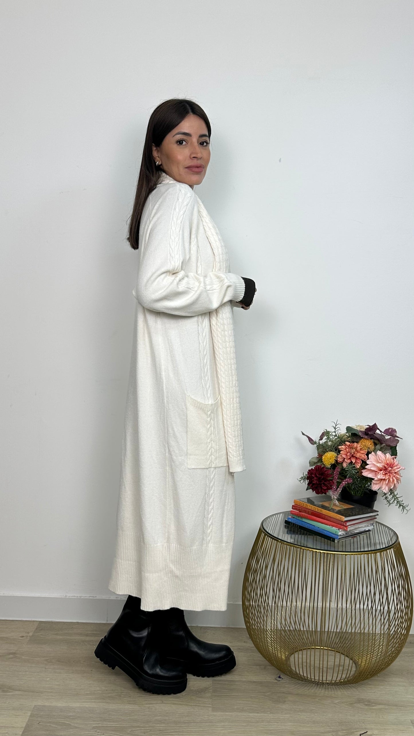 Cardigan Cozy Invernale con Sciarpa