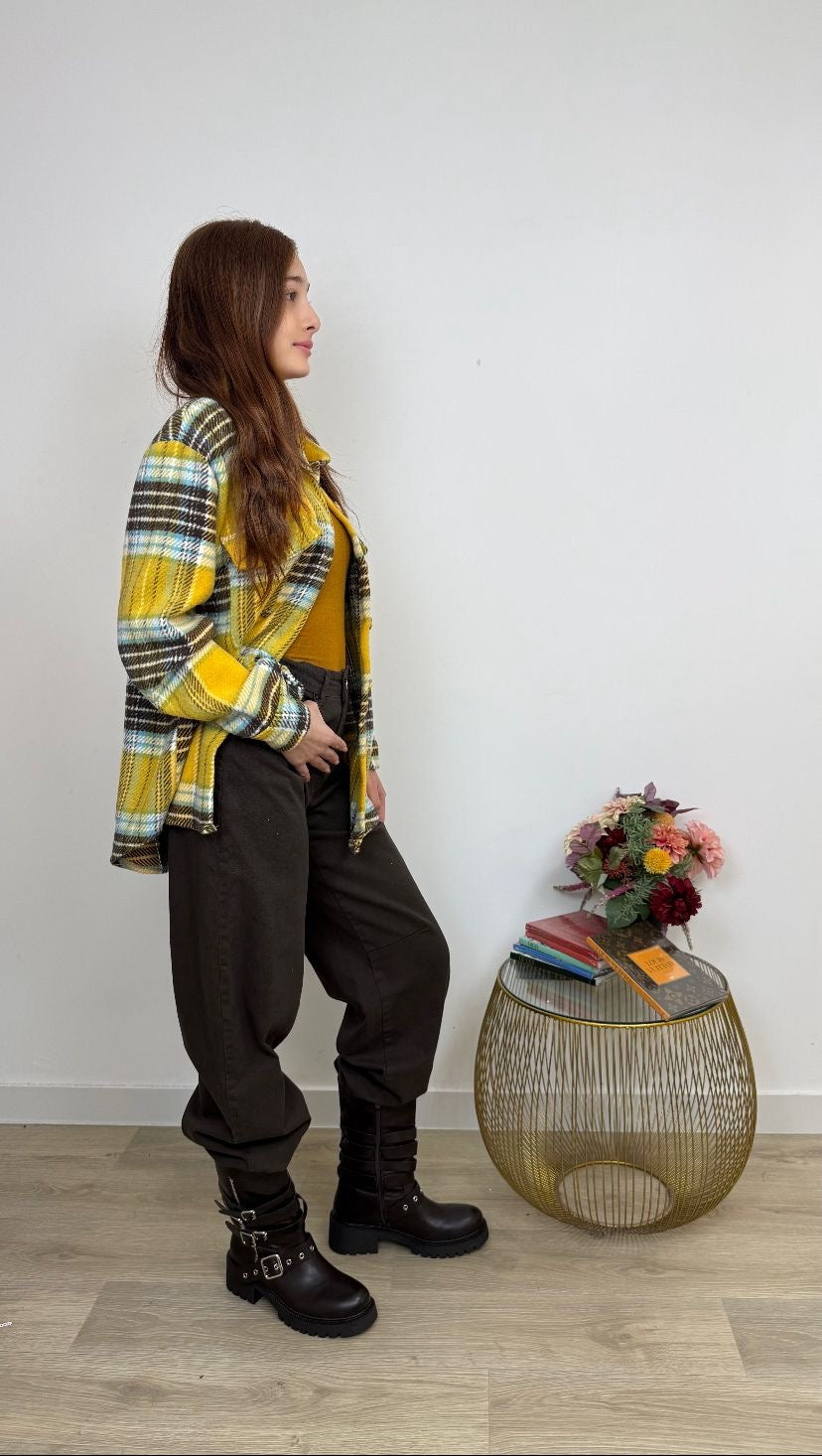 Camicia oversize in flanella a quadri
