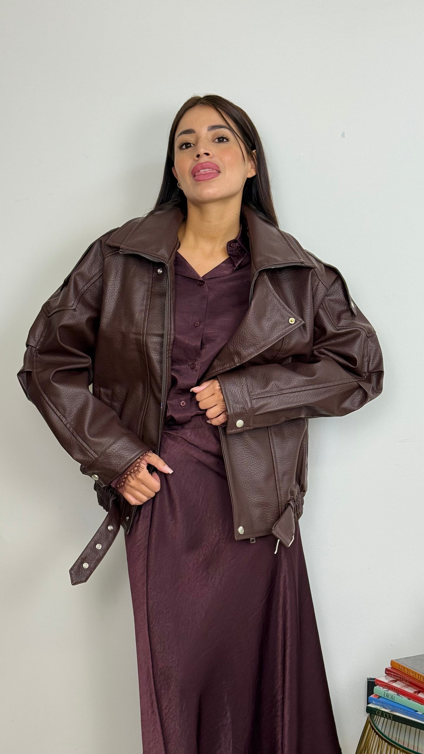 Giacca bomber simil pelle