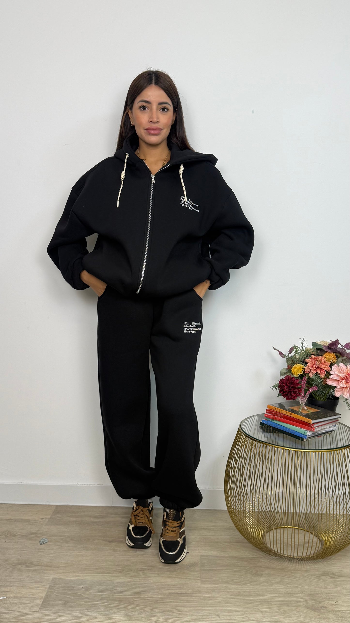 Pantalone felpato con elastico in caviglia Lumina