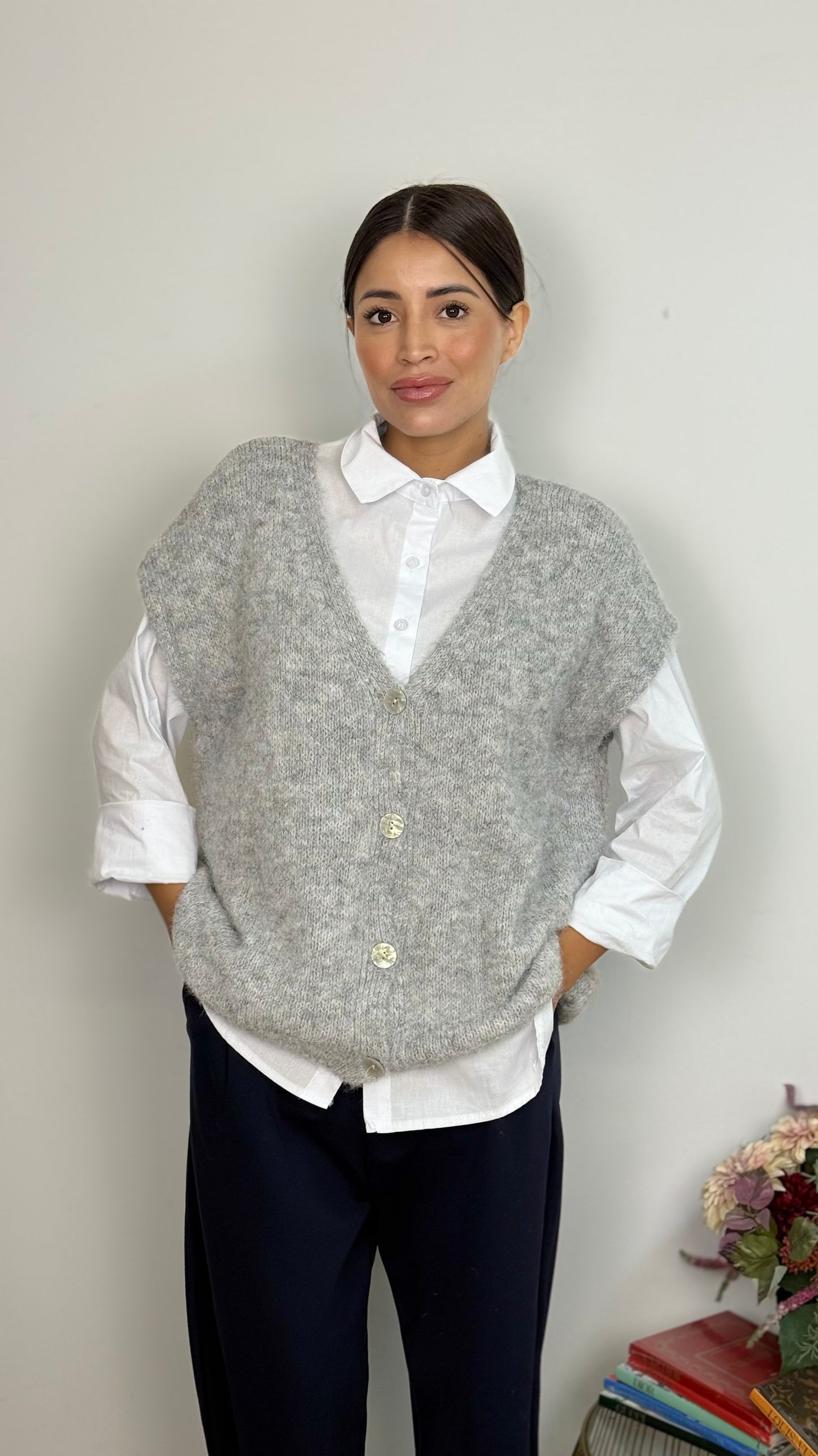 Gilet Con Bottoni Over