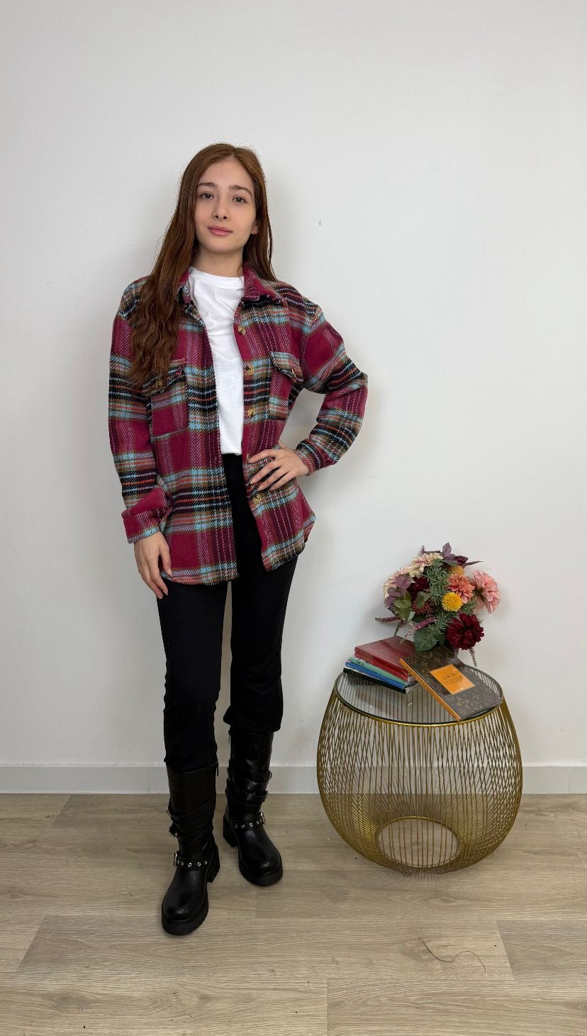Camicia oversize in flanella a quadri
