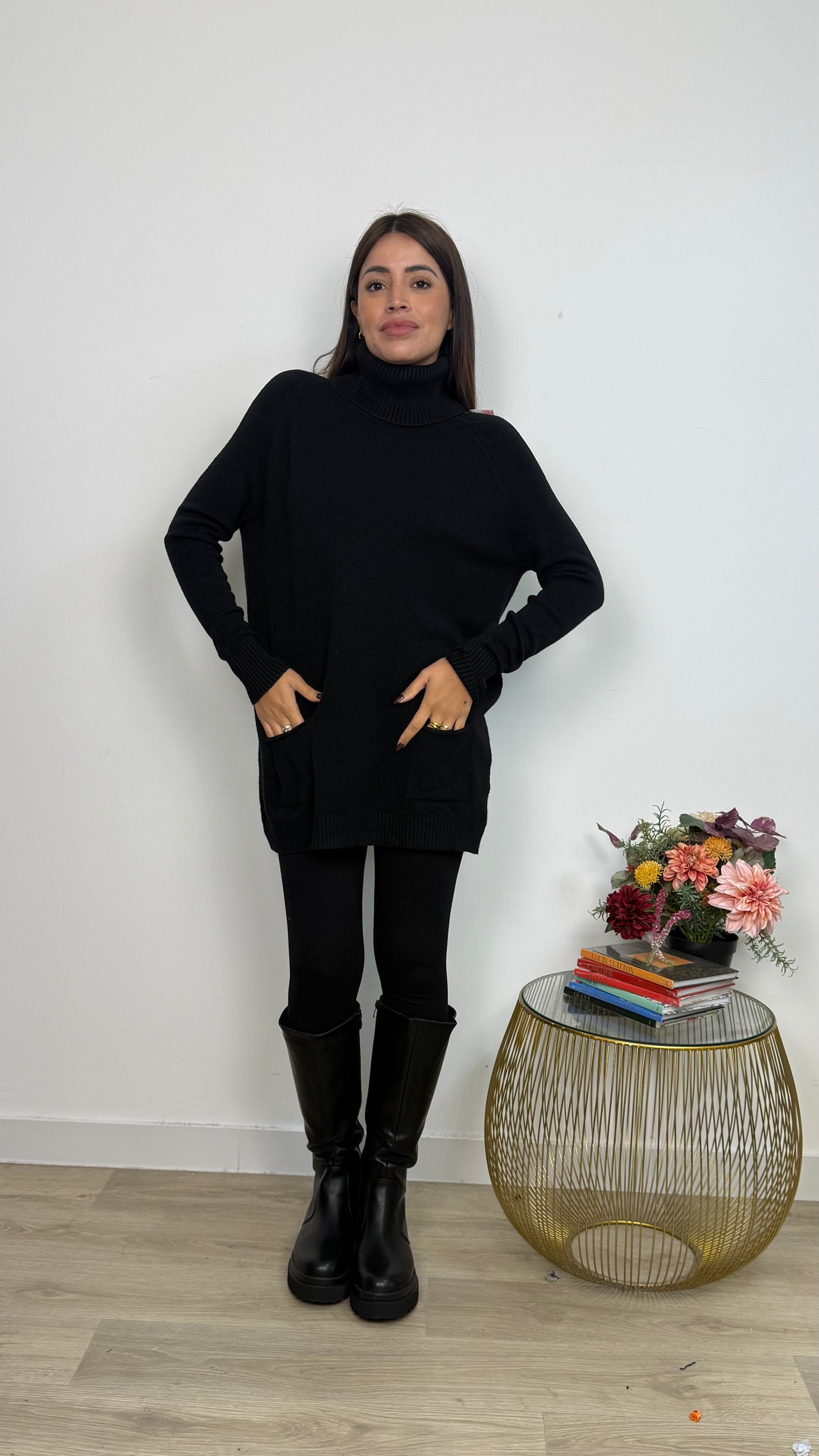 Maglione Lungo con Due Tasche