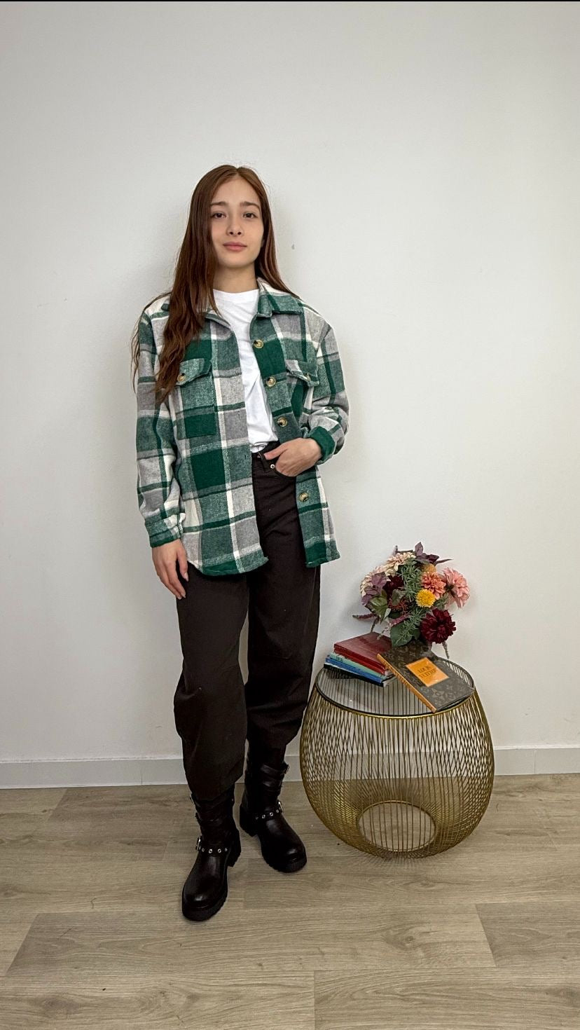 Camicia oversize in flanella a quadri