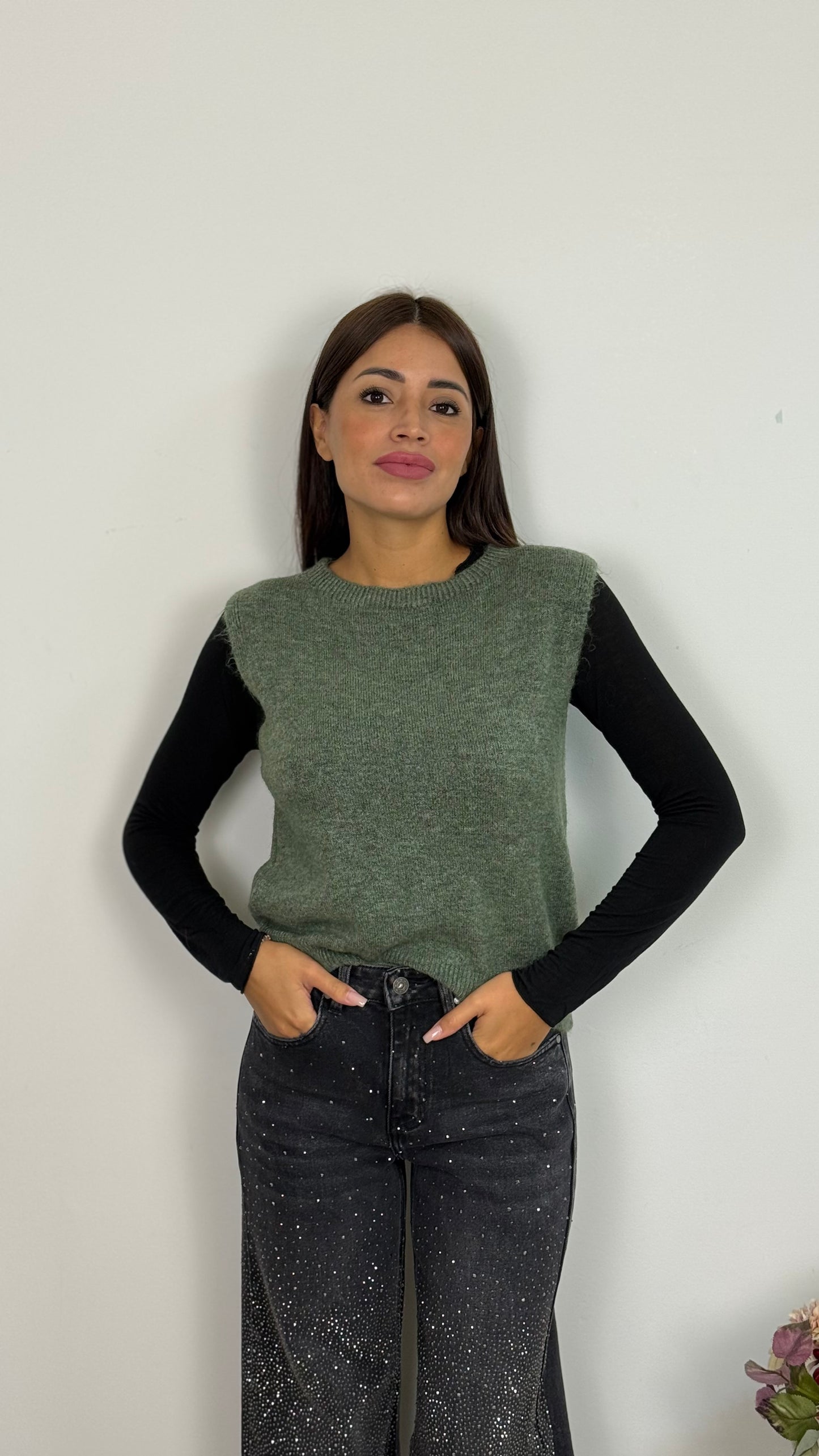 Gilet misto lana