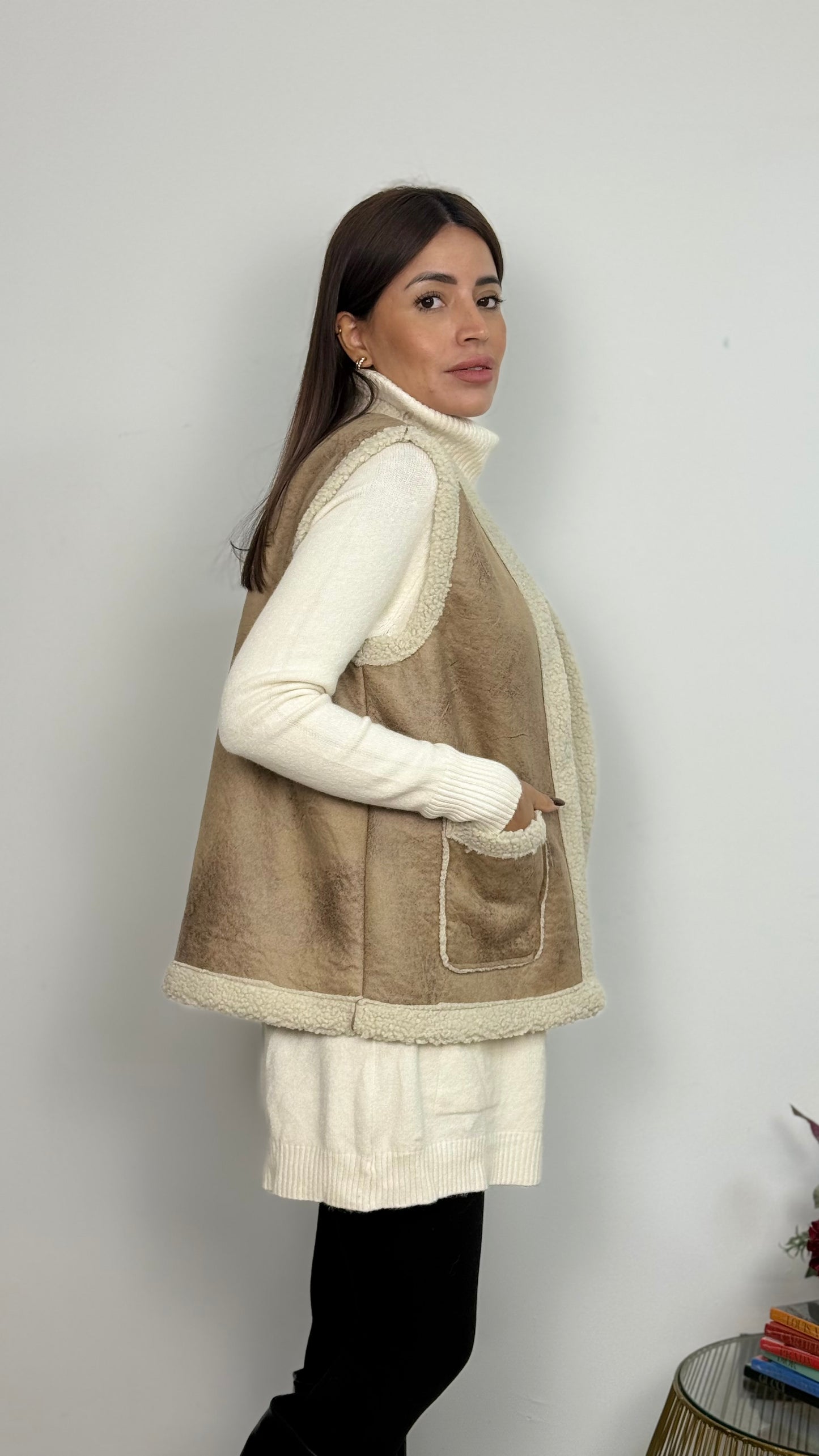 Gilet Imbottito in Pelliccia