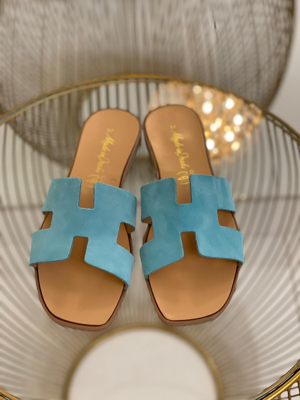 Sandali H in camoscio e vera pelle