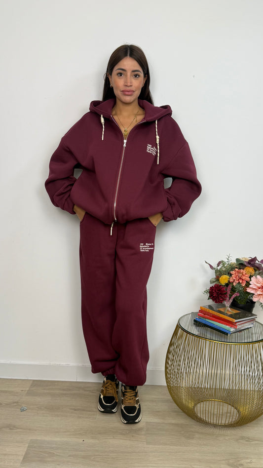 Pantalone felpato con elastico in caviglia Lumina