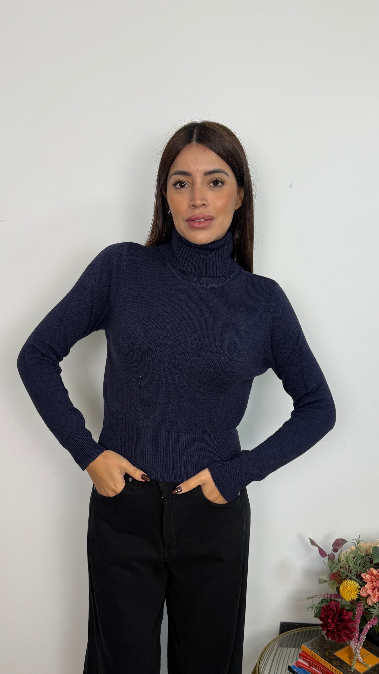 Maglione Basic a Collo Alto