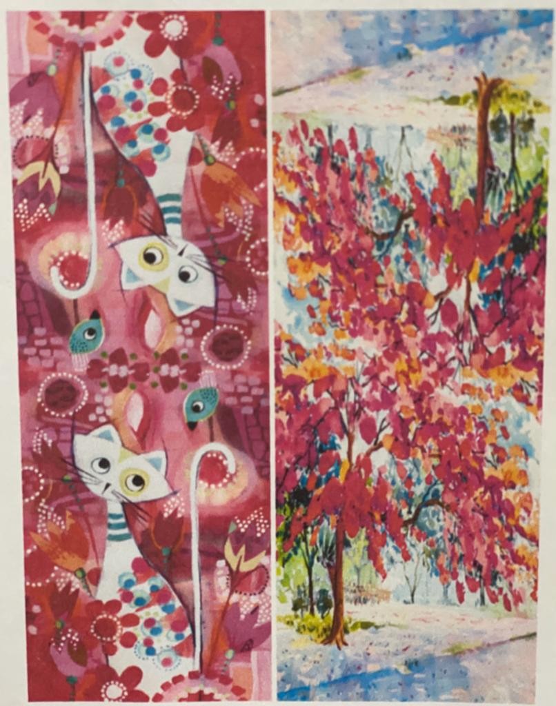 Foulard in viscosa bi-fantasia