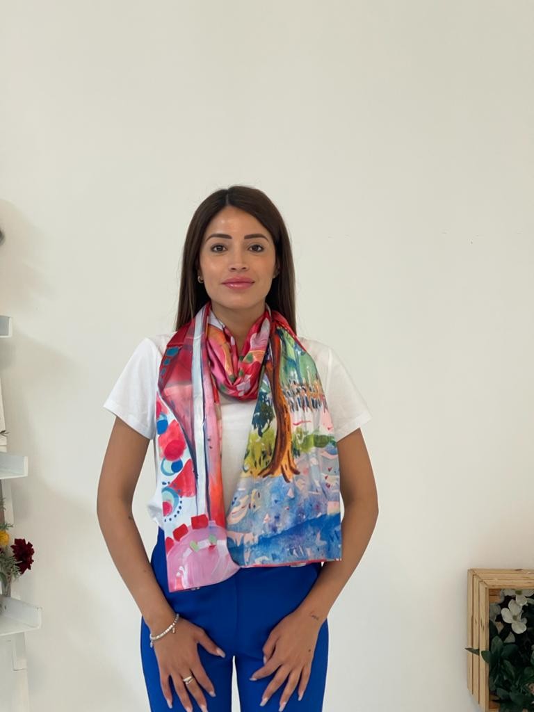 Foulard in viscosa bi-fantasia