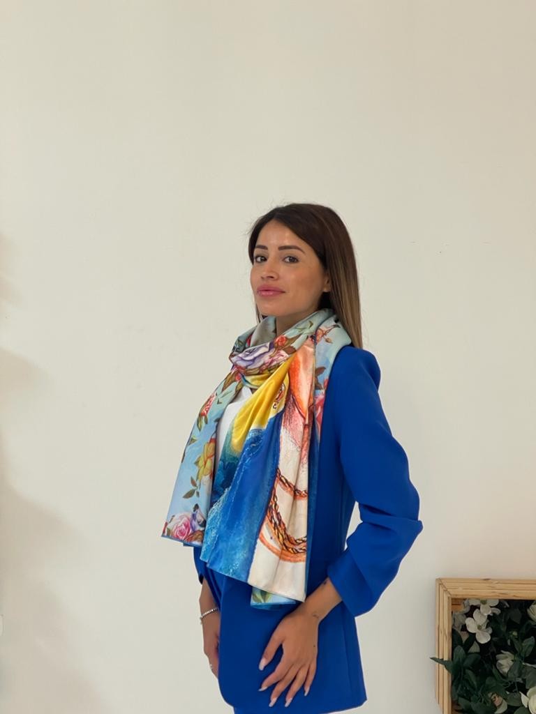 Foulard in viscosa bi-fantasia