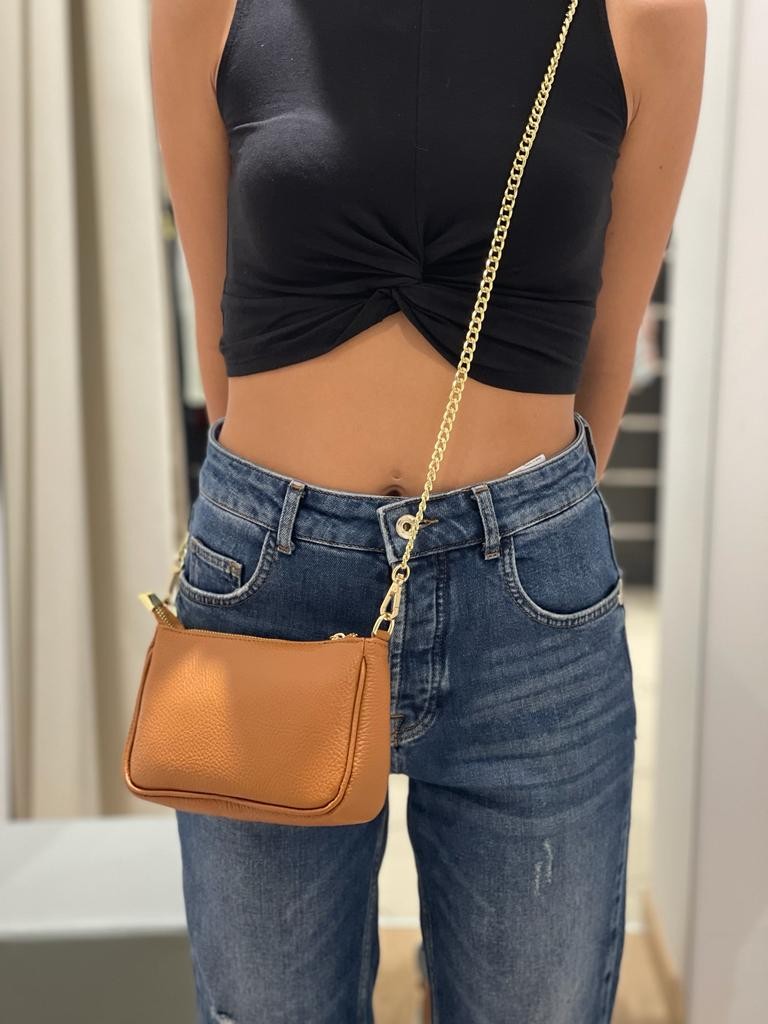 Borsetta luna in vera pelle