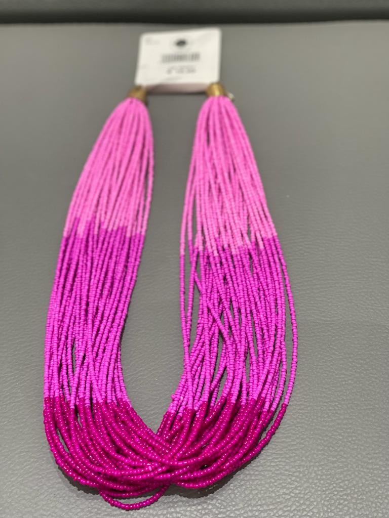 Collana tricolor con perline