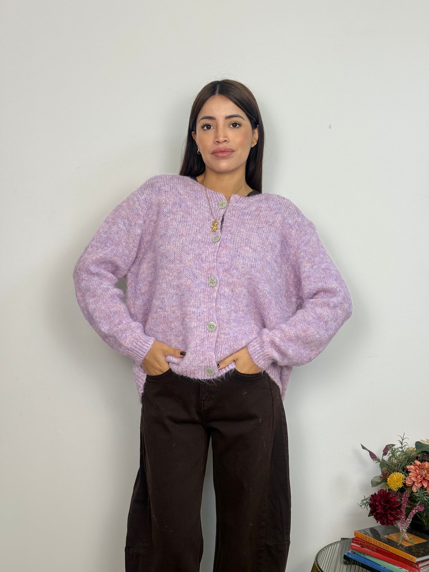Maglione con Bottoni Frontali