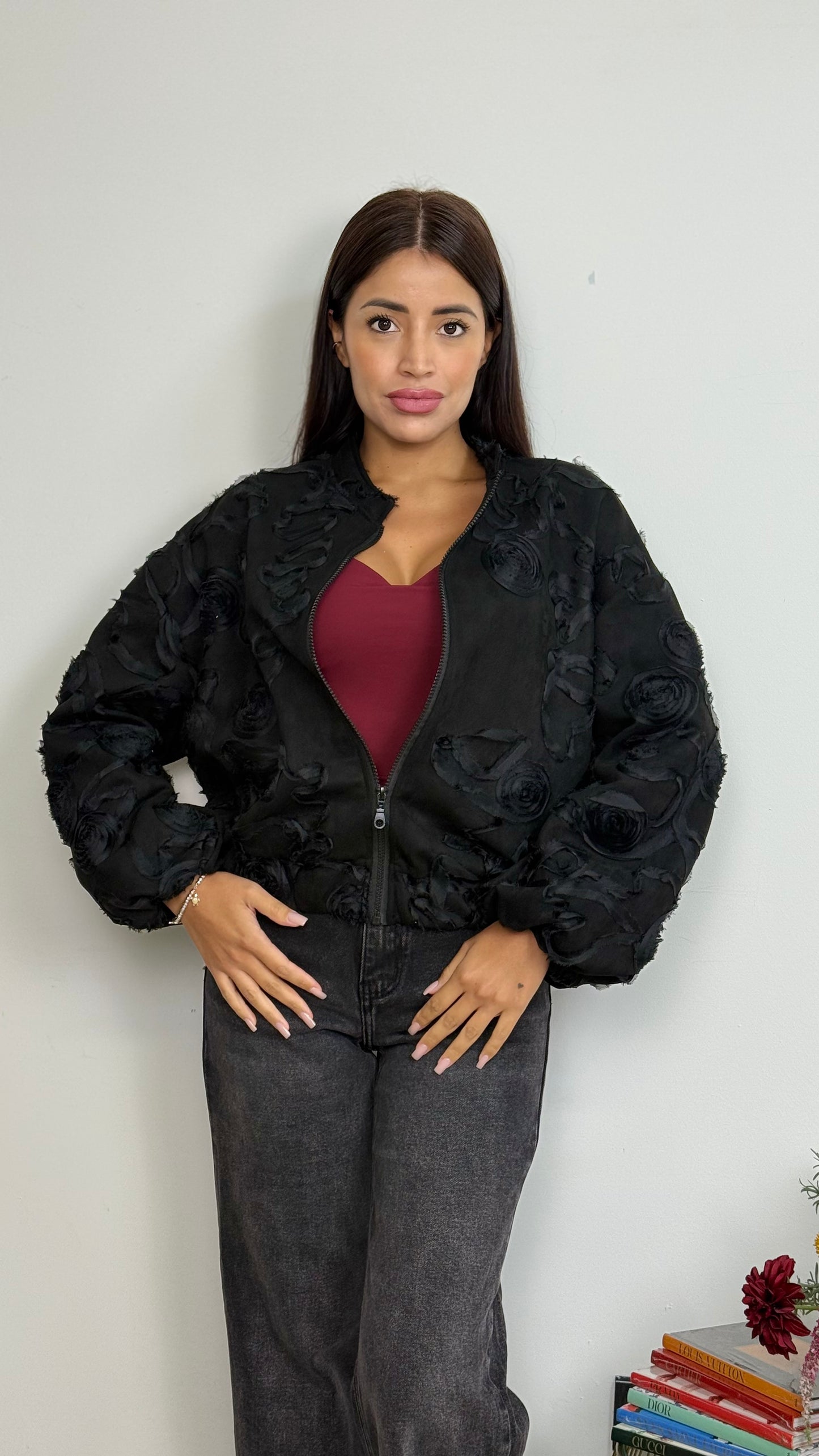 Bomber fiore rose