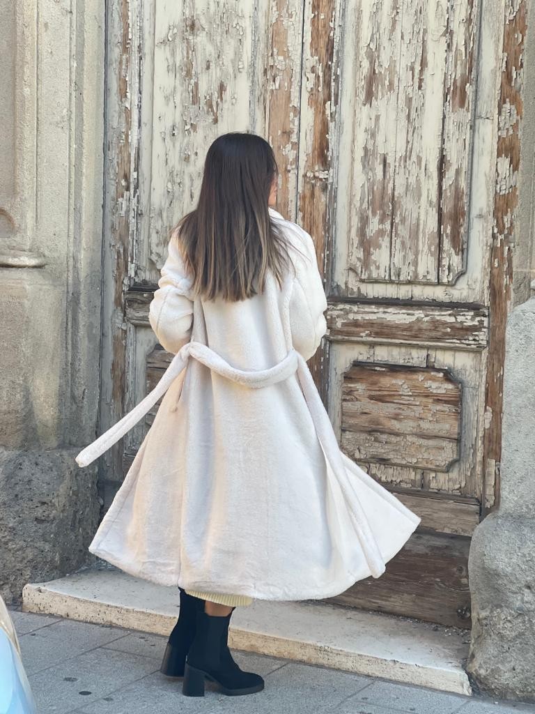Cappotto Teddy con laccio