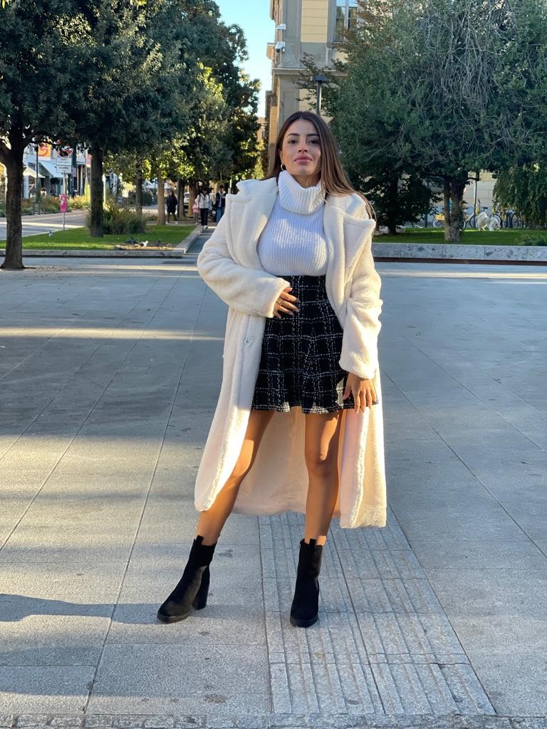 Cappotto Teddy con laccio
