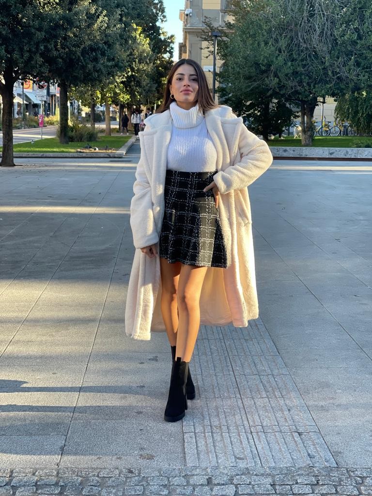 Cappotto Teddy con laccio