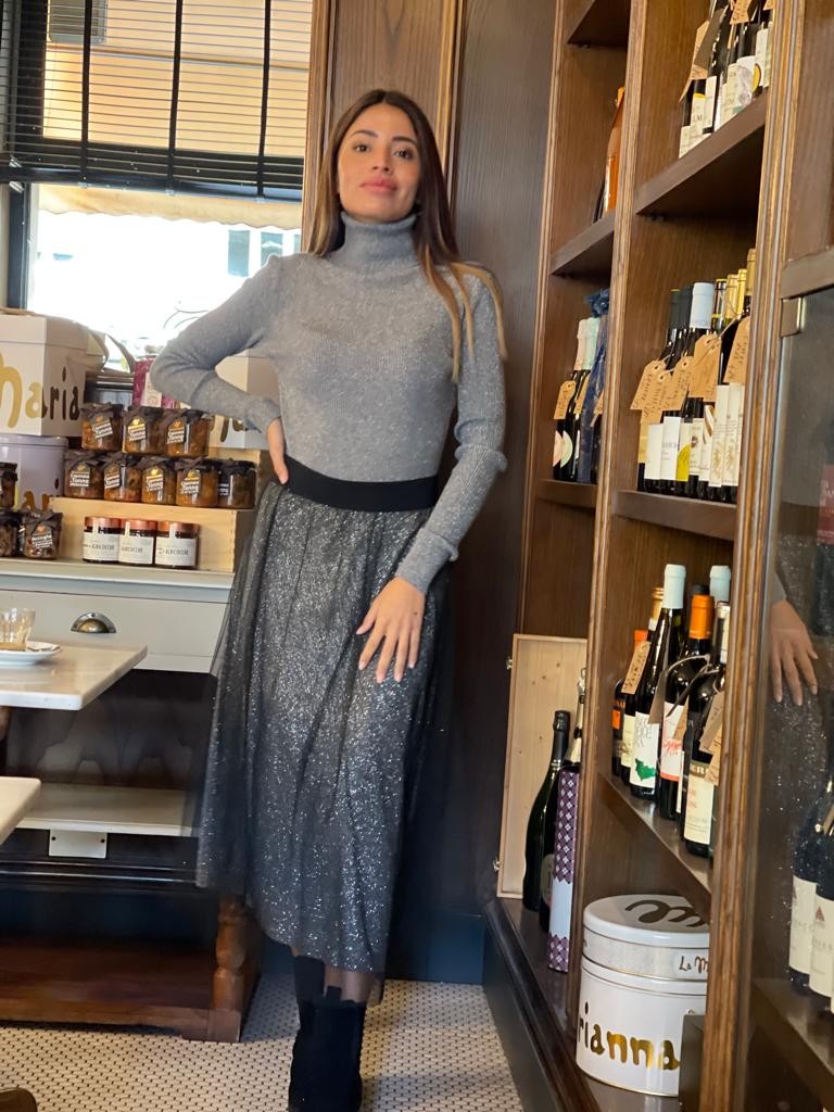 Dolcevita lurex a costine