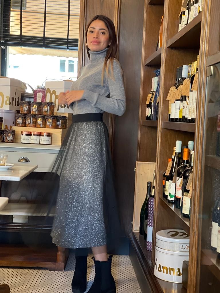 Dolcevita lurex a costine