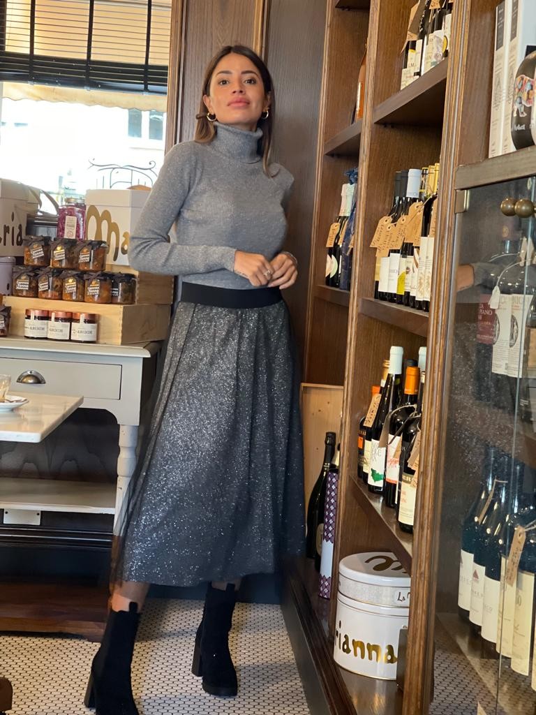Dolcevita lurex a costine