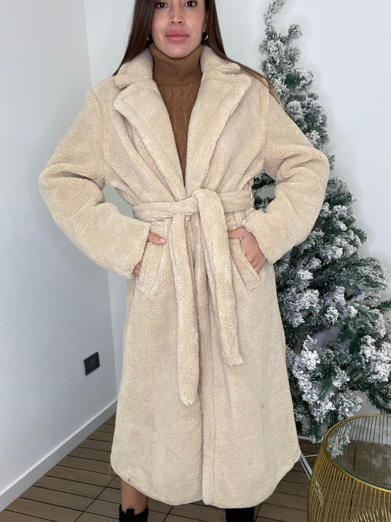 Cappotto Teddy con laccio