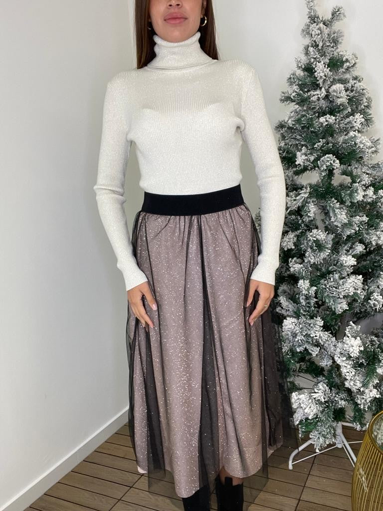 Dolcevita lurex a costine