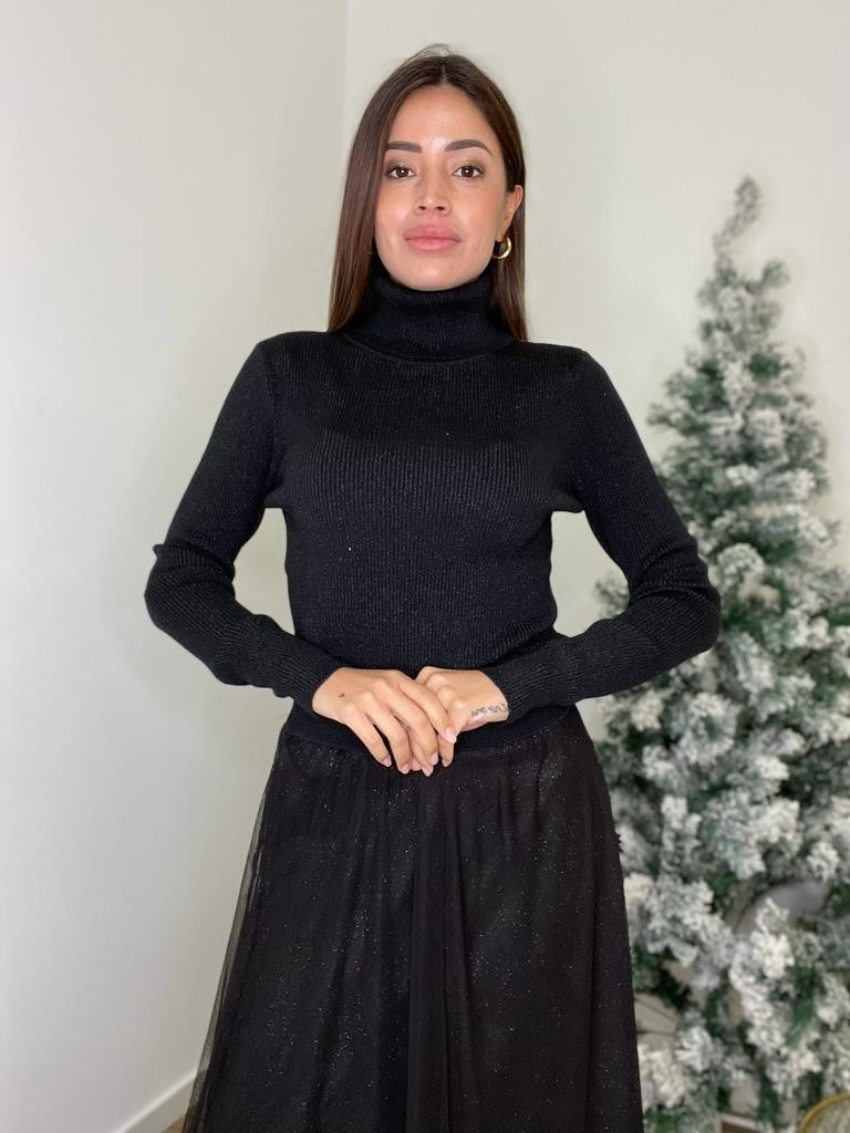 Dolcevita lurex a costine