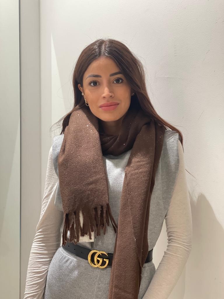 Sciarpa lurex con frange