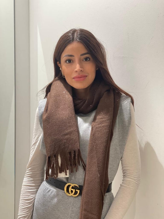 Sciarpa lurex con frange