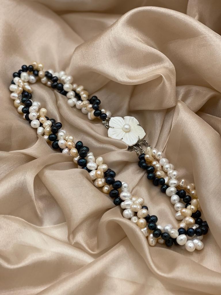 Collana perla intrecciato