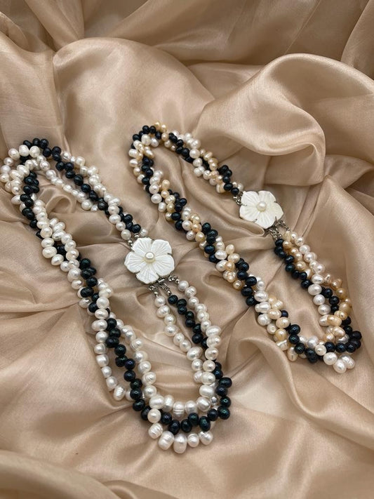 Collana perla intrecciato