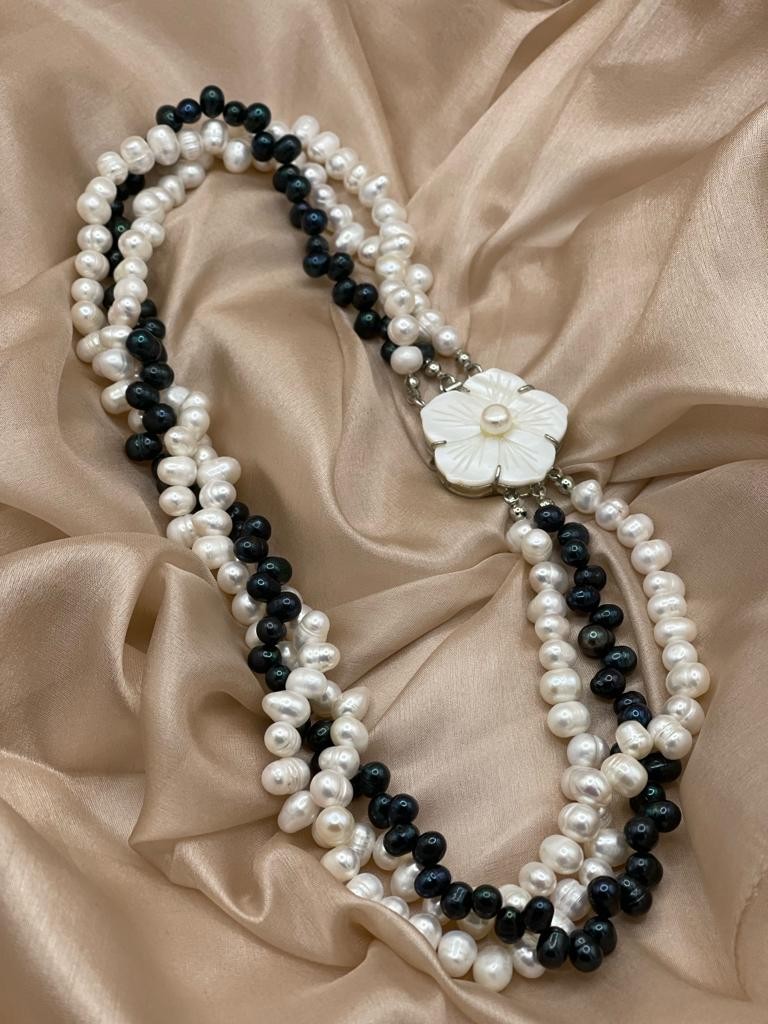 Collana perla intrecciato