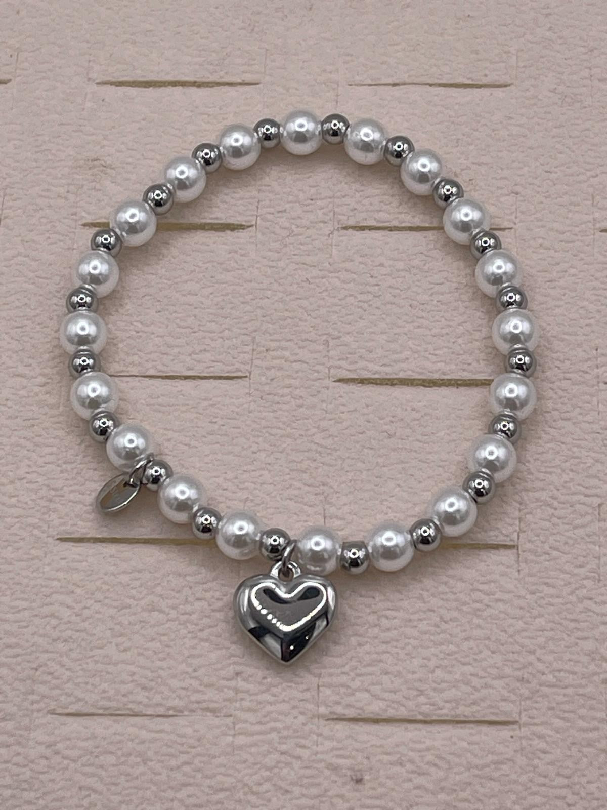 BRACCIALETTI PERLINE ACCIAIO