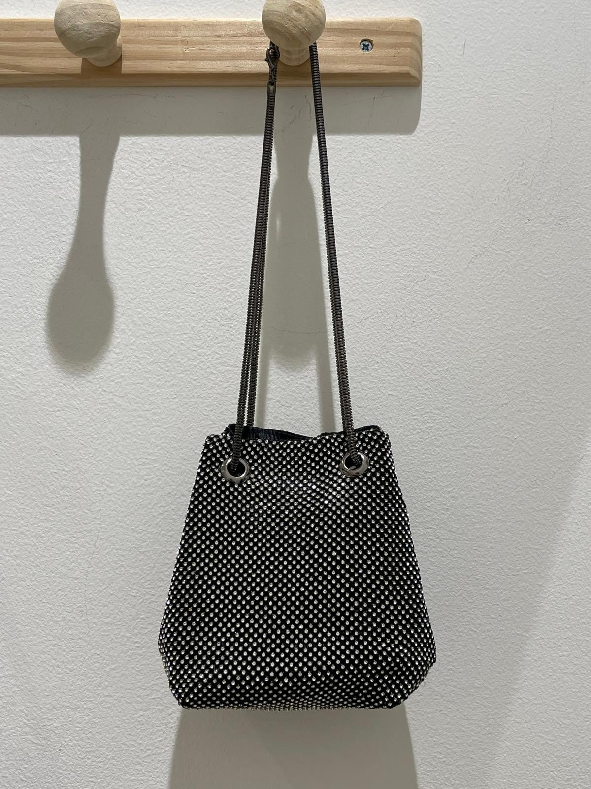 Borsa a secchiello con strass