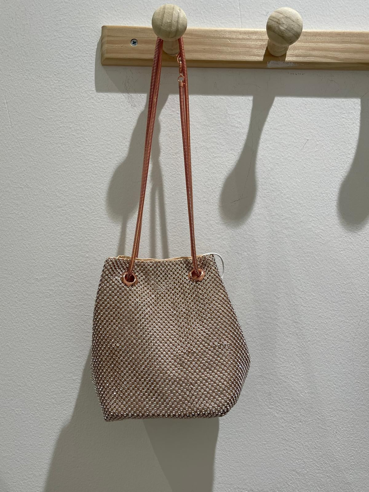Borsa a secchiello con strass