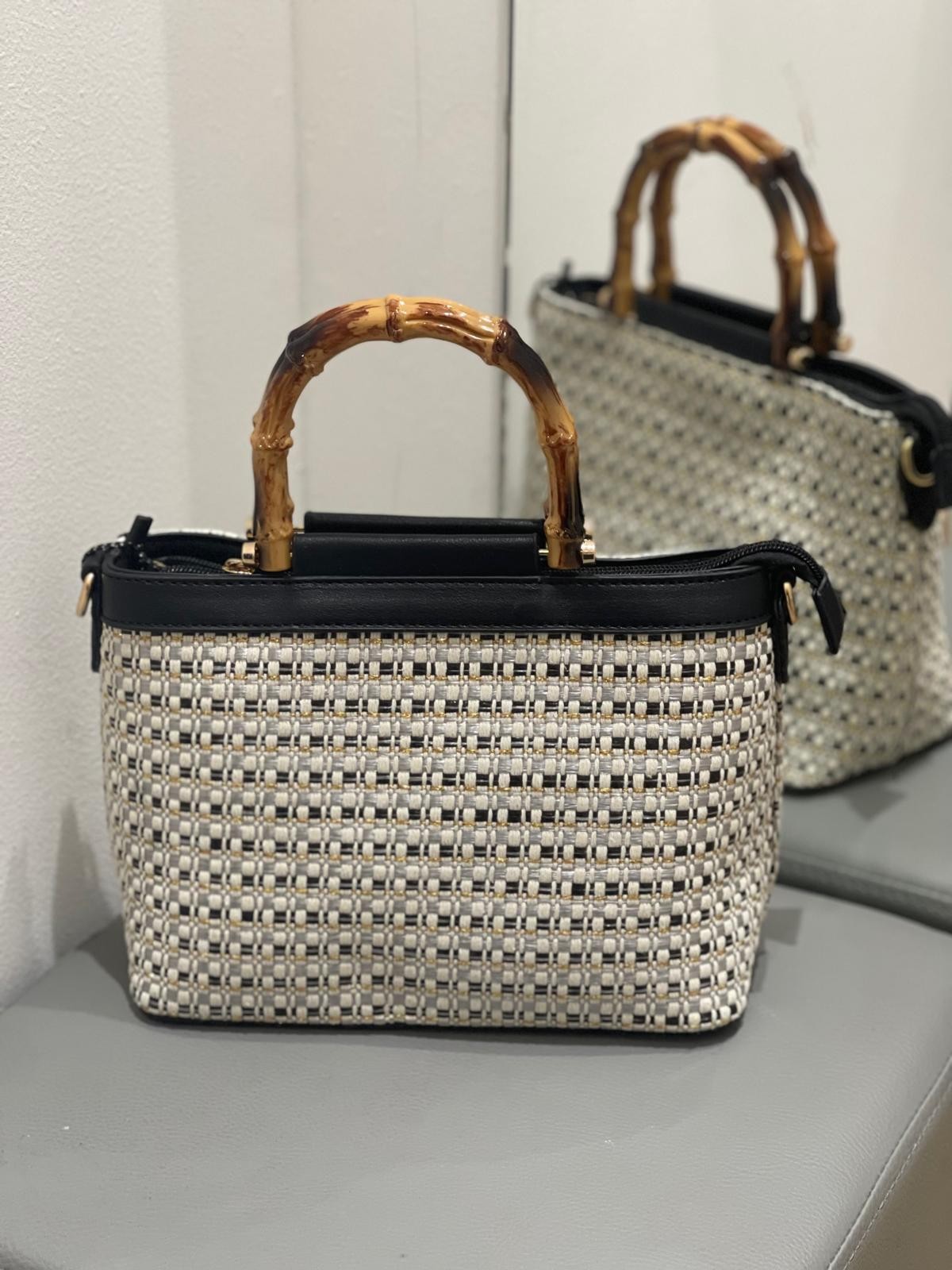 Borsa chantal con manico Bambù