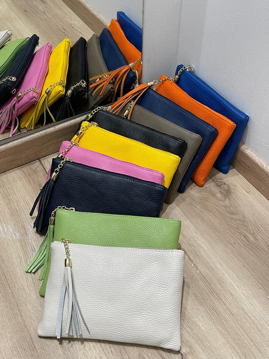 Mini pochette in vera pelle