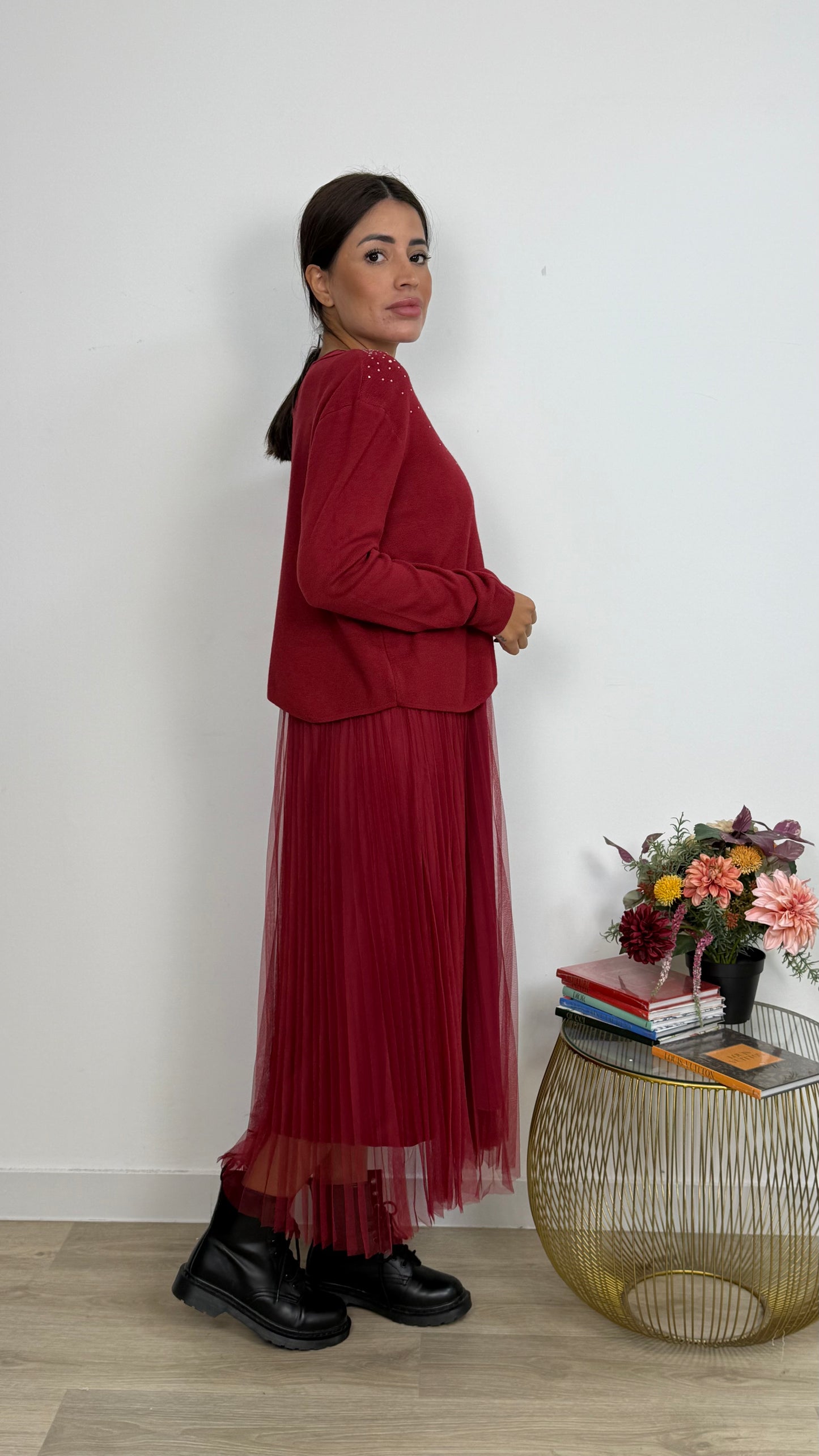 Abito Effetto due Pezzi con Gonna Tulle