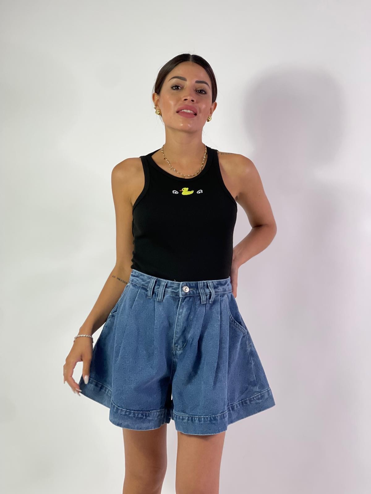 Gonna pantaloncino in denim