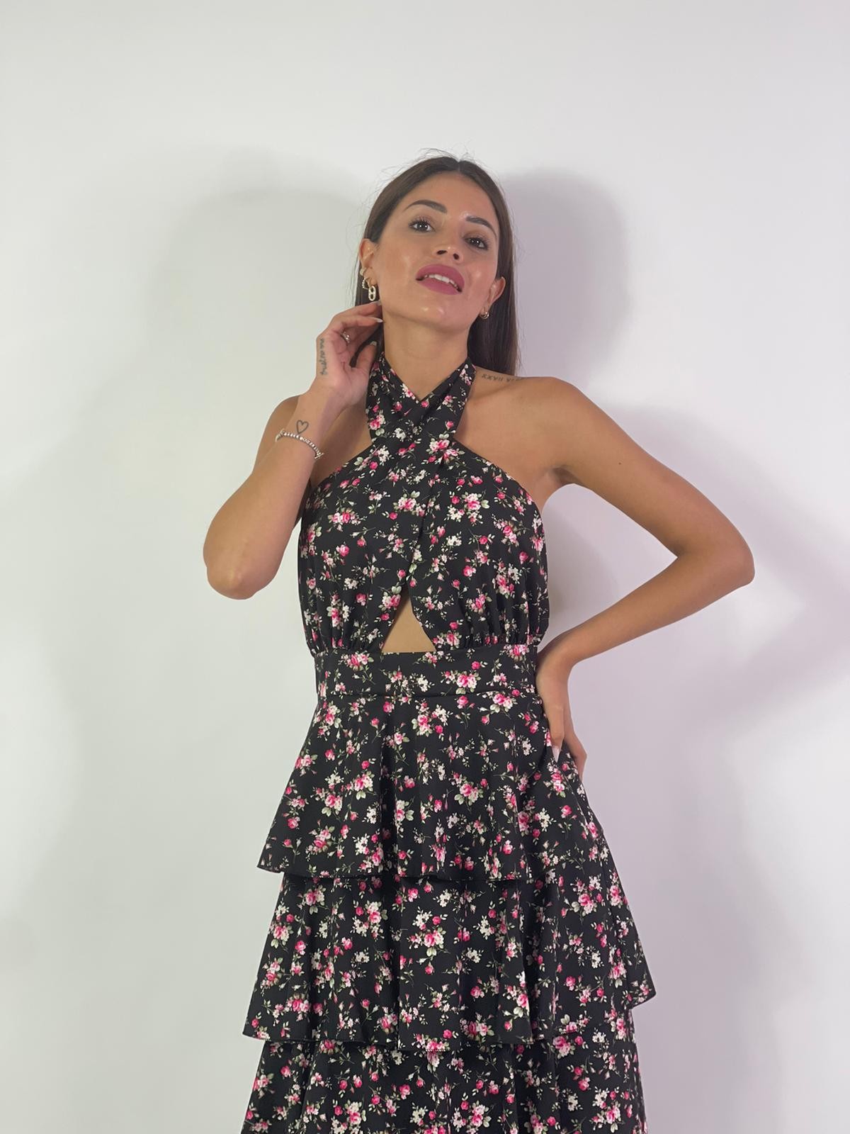 Abito flor a balze