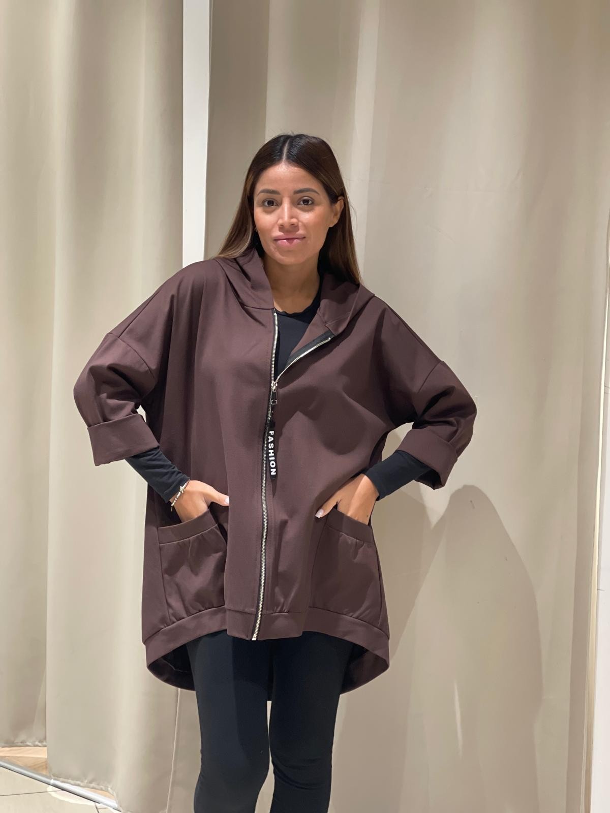 Giacca over con zip