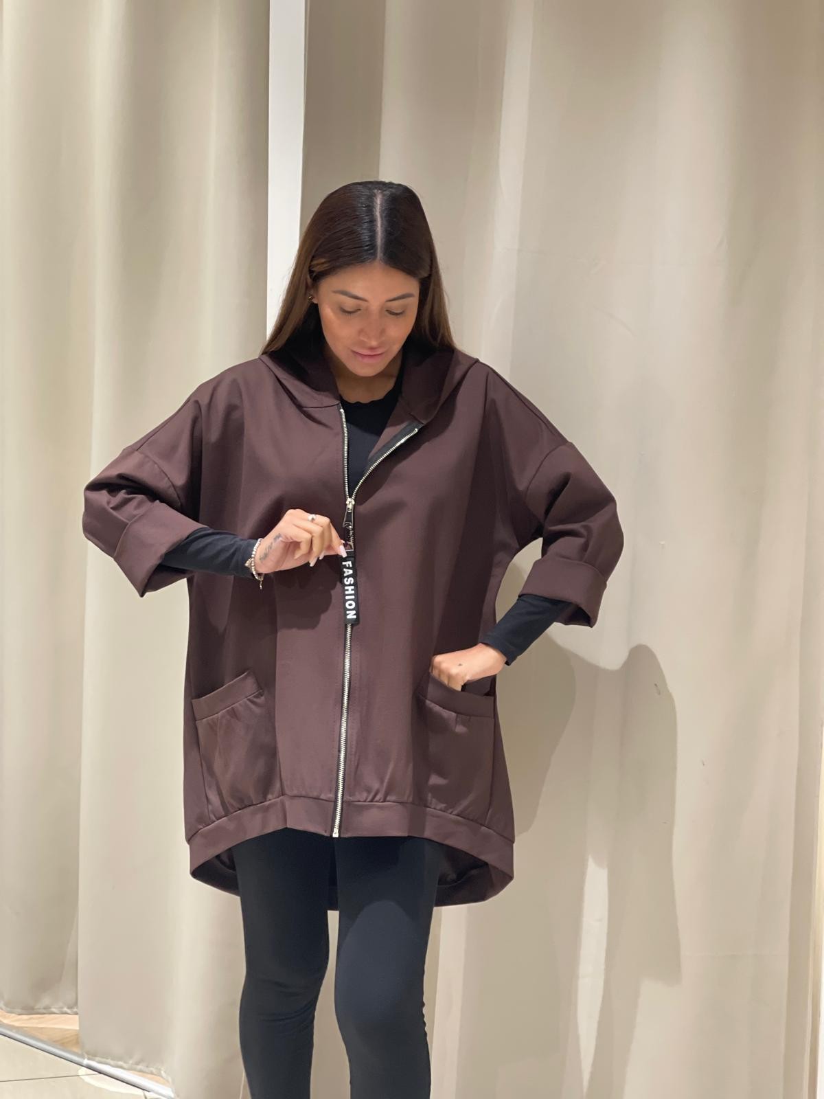 Giacca over con zip